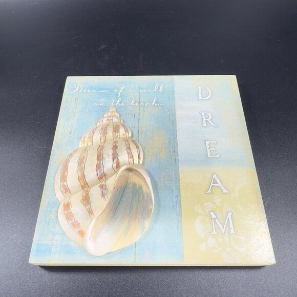 Vintage Resin Wall Hanging Art Plaque Set 2 Ocean Shell Theme Nautical Decor VTG - Picture 12 of 12